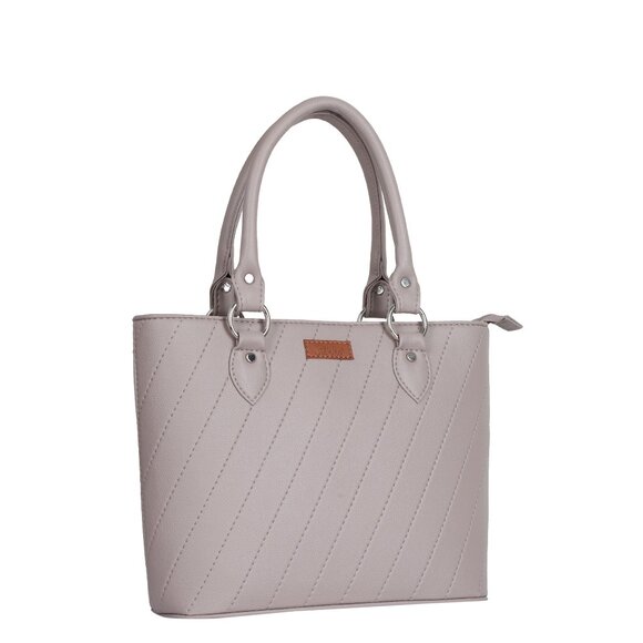 Top-Handle Tote Bag – Vegan Leather Women's Mauve Satchel Purse or Shoulder Bag - Picture 8 of 11